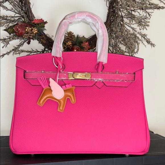 Fuschia pink genuine leather wirkin - Picture 2 of 6